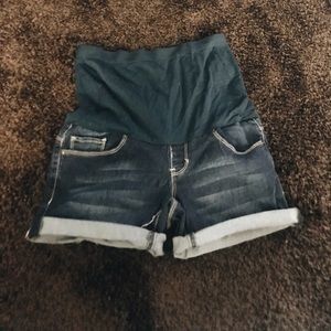 Size S Stretchy Soft Denim Maternity Shorts